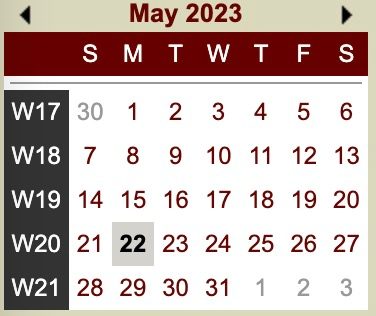 Class Schedule Summer 2023